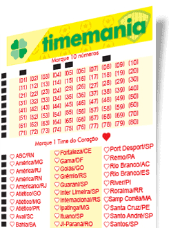 Bilhete da Timemania.
